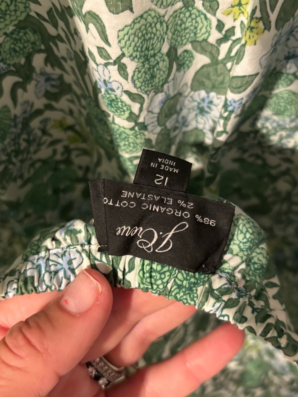 J. Crew Green Floral Long-Sleeve Blouse - Picture 3 of 3